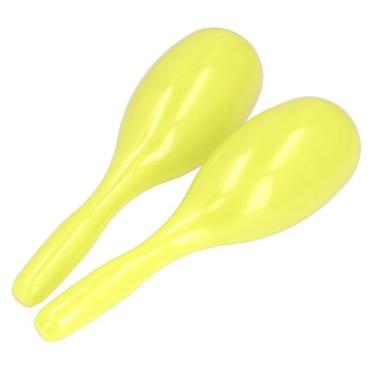 Imagem de Generic Música Maracas, 2pcs Fáceis de Tocar Confortáveis para Segurar Os Chocalhos de Percussão de Mão Robustos Em Forma de Oval para KTV Party Kindergarten (Amarelo)