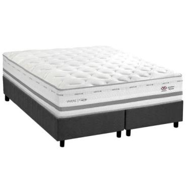 Imagem de Cama Box Queen: Colchão c/ Vibro Massagem Herval Maxspring C1756 + Bas