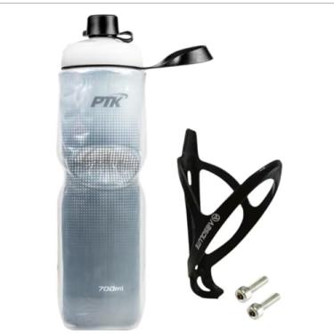 Imagem de Garrafa Caramanhola Termica para Bike Squeeze 700ml +Suporte Com Parafusos PRETA