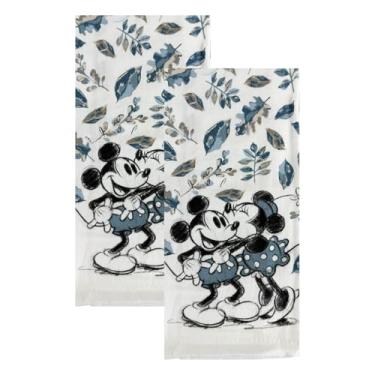 Imagem de Best Brands Consumer Products Inc. Toalha de cozinha 100% algodão Mickey e Minnie, pacote com 2, toalhas de cozinha decorativas macias e absorventes perfeitas para secar pratos e mãos - lavável na