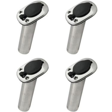 Imagem de Kit 4 Porta Caniço Inox Inclinado Com Tampa Em Nylon