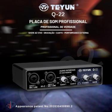 Imagem de Mesa Placa De Som Interface De Áudio Q-22 Gravação Profissional Vedo, 