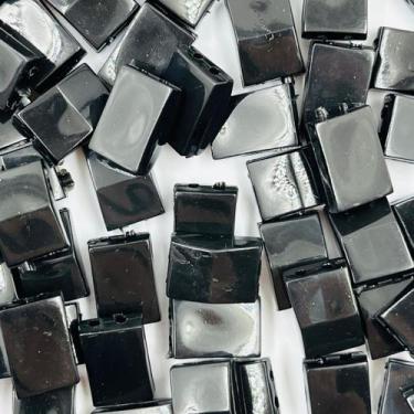 Imagem de Miçanga Passante Retângulo Acrílico Preto 14x10mm 30pçs 30g - Macall