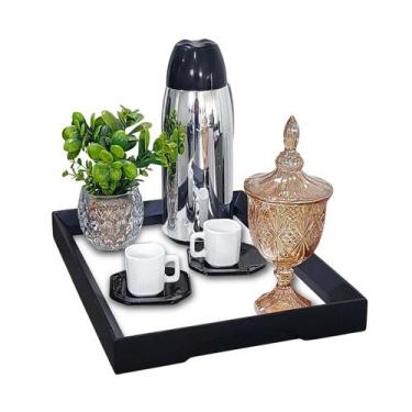Imagem de Bandeja Café Manhã Bebida Pequena Decorativa Ambiente Hall Entrada Cas