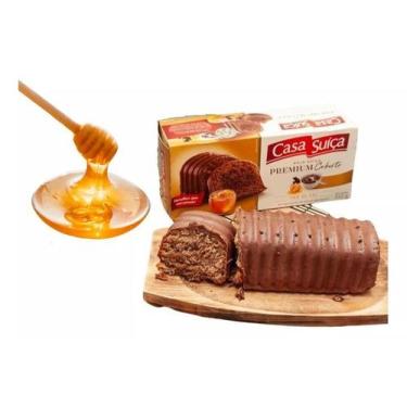 Imagem de Bolo Recheado Premium Suíço Pão de Mel Coberto com Chocolate - Casa su