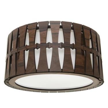 Imagem de Lustre Decorativo Madeira Plafon Maracaju 45Cm - Luminária Iluminação 