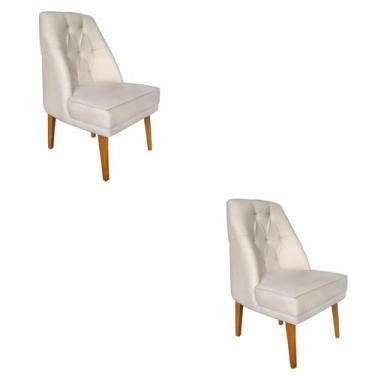 Imagem de Kit 2 Cadeiras Para Sala De Jantar Escritório Estofada Berlim Retro Su