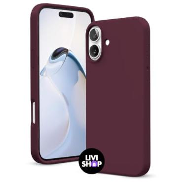 Imagem de Capa Case Capinha Para iPhone 16 Silicone Com Bordas Elevadas Aveludada Forro Premium (VINHO)