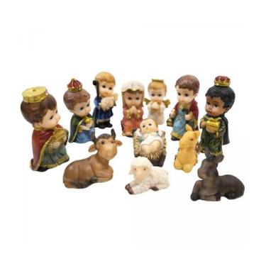 Imagem de Presépio Infantil Com 12 Peças 8cm - Enfeite Resina - Tasco