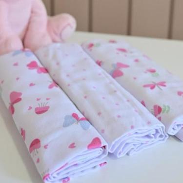 Imagem de Kit Cueiros Bebê Algodão 3 Peças Para Enxoval Infantil - Incomfral, Me