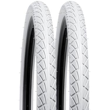 Imagem de YUNSCM 2 peças de pneus de bicicleta de 66 cm 26 x 1,95/50-559 compatível com pneus de bicicleta de 26 x 1,75 26 x 1,90 26 x 1,95 26 x 2,0 (Y-804) (branco)