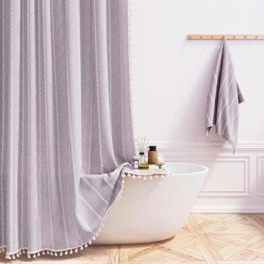Imagem de Cortina de chuveiro BTTN Boho Farmhouse Linen Rustic Lavender 72x72