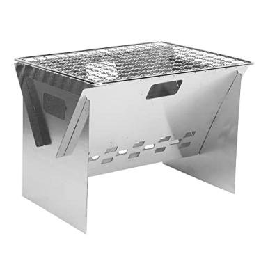 Imagem de Zhjvihx Grill Dobrável de Churrasco de Carvão, Estrutura de Aço Inoxidável Estável