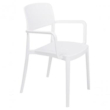 Imagem de Cadeira Tramontina Marta Em Polipropileno Branca Com Braços