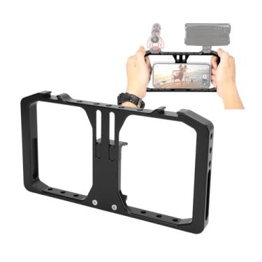 Imagem de Goshyda Smartphone Video Plate Com Monte de Sapato Quente e Orifícios de Parafuso de 1/4 ", Estabilizador de Gaiola de Liga de Alumínio para Cinema, Capa de Vlogging de Telefones