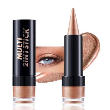 Imagem de AMY'S DIARY Golden Sand Sombra e delineador em bastão 2 em 1, lápis de sombra creme + delineador de gel | À prova d'água e à prova de manchas lápis de maquiagem para mulheres, rosto e lábios | Caneta