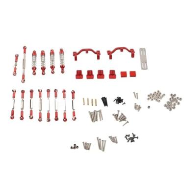 Imagem de Kits de choque para veículos RC, kit sobressalente de atualização de carro RC de liga de alumínio, kit de haste de tração de carro RC para carro WPL C24 C14 C14K C24K RC (vermelho)