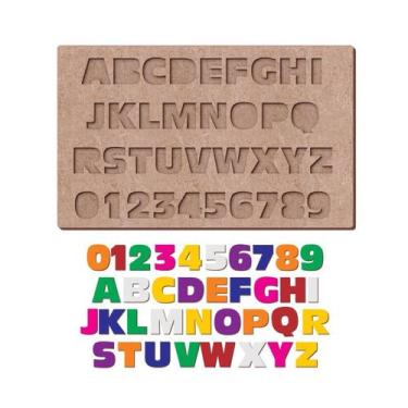 Imagem de Jogo Educativo Tabuleiro Cru Alfabeto e Número Cognitivo - Cia Laser, 