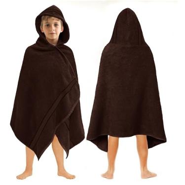 Imagem de ORIGINAL KIDS Envoltório de toalha de banho com capuz - Ultra macio 100% algodão felpudo grande grande com capuz toalha infantil com borda - criança grande chuveiro piscina praia - absorvente secagem