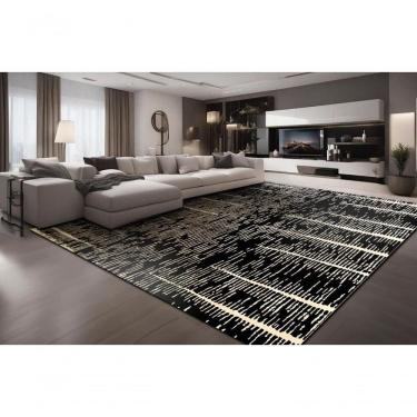 Imagem de Tapete Redondo Marbella Elite Cyclone Black Nero 150 Cm