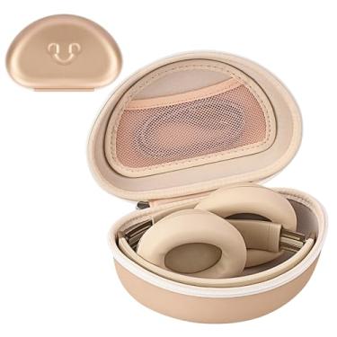 Imagem de stukcaze Capa rígida para fone de ouvido Beats Solo 4, Studio Pro, Solo 3, Studio 3, Solo 2, estojo de transporte para fone de ouvido com alça de armazenamento para viagem (Champagne-2)