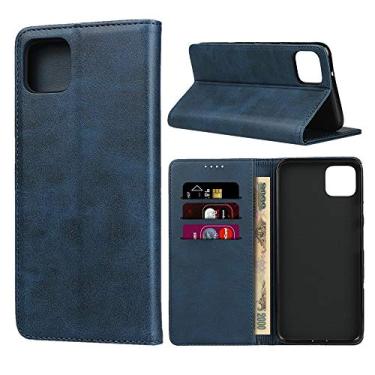 Imagem de SunYoo Capa para Pixel 4, capa carteira magnética de couro PU com suporte com compartimentos para cartões/compartimento para dinheiro para Google Pixel 4 (5,7 polegadas) - azul marinho