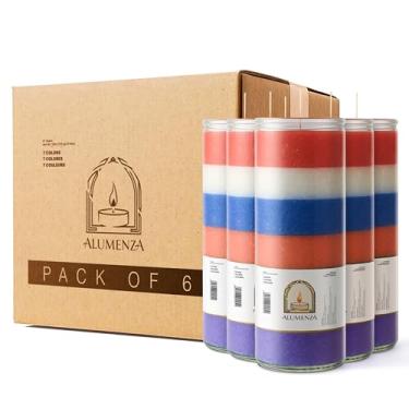 Imagem de Alumenza Vela branca de 7 dias em frasco de vidro – Cera de parafina sem cheiro de queima limpa – Velas de oração devocionais grandes e altas para casa, memorial, rituais, feitiços, batismos, pacote