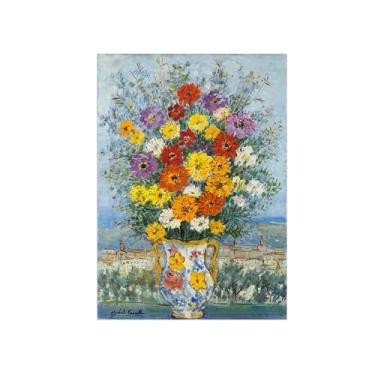 Imagem de Flores Pintura em tela Famosa Pintura Reprodução-Quadros para sala de estar-Paisagem com flores-Pôster e impressões 50x70cm Sem Moldura