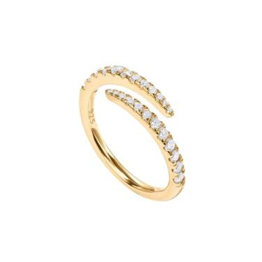 Imagem de PAVOI Aliança Eternity de zircônia cúbica banhada a ouro 14K para mulheres, 5, Ouro amarelo, Zircônia cúbica
