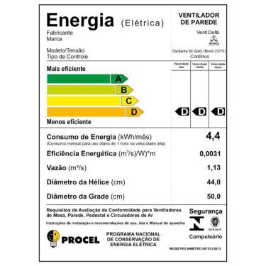 Imagem de Ventilador De Parede Gold 50cm Bivolt 200W Branco/Cromo