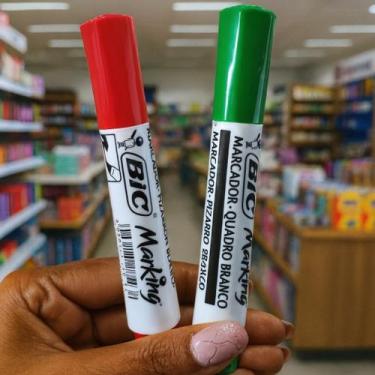 Imagem de Kit 2 Marcadores Quadro Branco BIC Marking Escolha Sua Cor, VERDE E VE