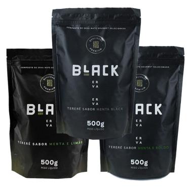 Imagem de Kit 3X Erva Mate Tereré Black Erva 500G Sabores Menta