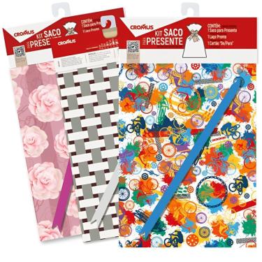 Imagem de Kit Saco De Presente Sortido 60x90cm 1 Unidade - 350912 - Cromus