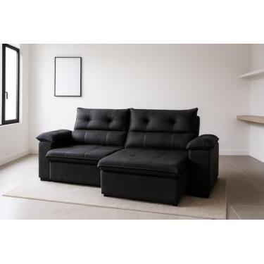 Imagem de Sofá Aconchegante 2 Lugares Reclinável e Retrátil Bel Veludo LIMOV (Preto, 1,50m)