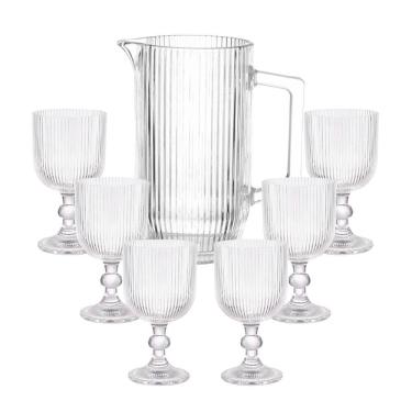 Imagem de Taças e Jarra de Vidro Graffiato 7 Peças - Hauskraft