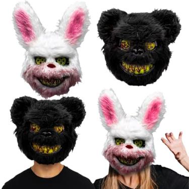 Imagem de Mascara Halloween Coelho Urso Assustador 3d Festa Fantasia Terror (Urso Preto)