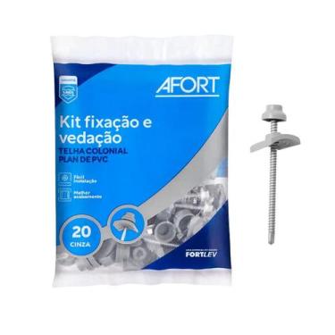 Imagem de Kit Fixação /Vedação Afort Pvc Plan 20Pc Cinza Completo