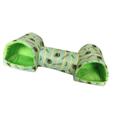 Imagem de MotiveTech Hamster túnel tubo habitat esconder brinquedo gaiola respirável brinquedos porquinhos da índia túnel caverna macia para planador do açúcar gerbil rato, Verde