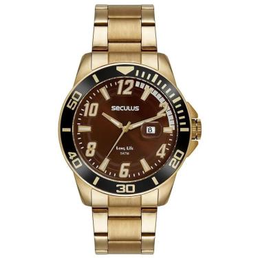 Imagem de Relógio Seculus Long Life 44211GPSVDA3 Dourado-Masculino