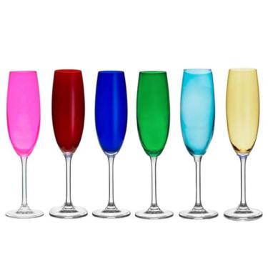 Imagem de Taça Champanhe Cristal Gastro 220ml Colorida 6un Bohemia