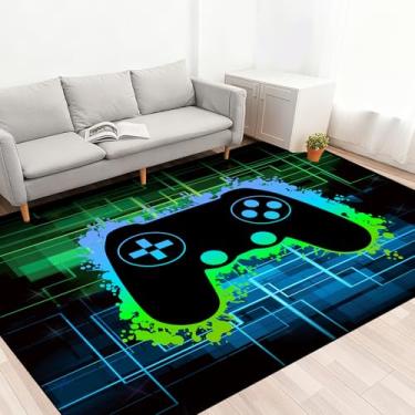 Imagem de Tapete Gamer para quarto de meninos – Tapetes de videogame para quarto de crianças, tapetes de jogos para sala de jogos, decoração de jogos para quarto de meninos, tapete de jogos para salas de jogos