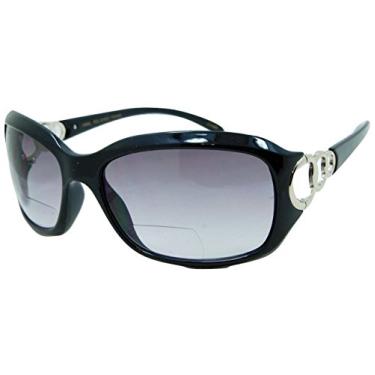 Imagem de In Style Eyes Óculos de sol de leitura bifocais Circle Power - aro completo, design italiano, armação grande - lente não polarizada - preto - 1,5x