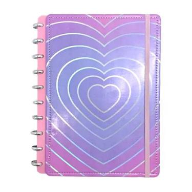 Imagem de Caderno De Disco Médio Holográfico Coração - - FWB, Rosa