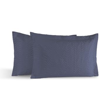 Imagem de Kit 02 Portas Travesseiros Percal 180 Fios Silver 60% Algodão 40% Poliéster - Topázio