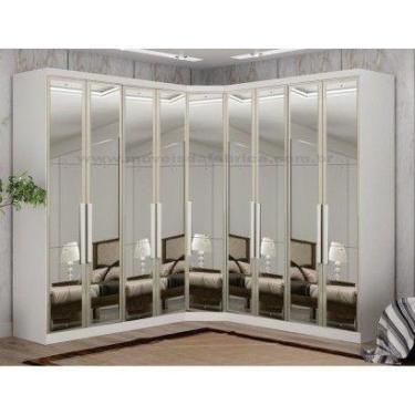 Imagem de Guarda Roupa Modulado Espelhado 9 Portas 6 Gavetas - Linea-Branco - Mó