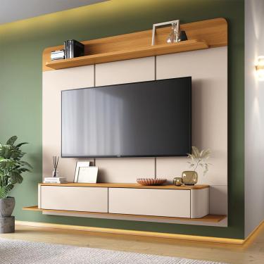 Imagem de Home Painel Decorativo Suspenso Messier para TV até 70 Polegadas Off White/Cinamomo G26 - Gran Belo