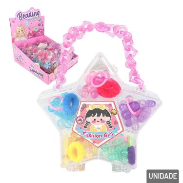 Imagem de KIT Miçangas Biju e Acessório Bolsa Estrela Color - Tudo em Caixa