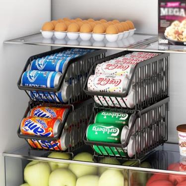 Imagem de Organizador para Geladeira ou Armários de 4 Peças, Suporte Dispensador para Latas, para Armazenamento de Alimentos Enlatados para Frigoríficos, Cozinhas, Bancadas e Armários