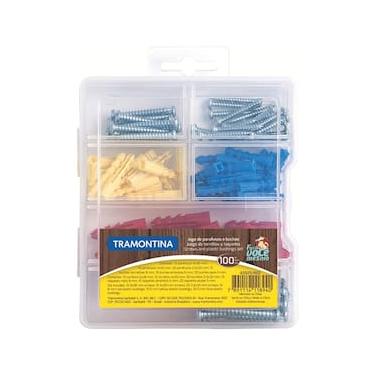 Imagem de Maleta com Jogo de Buchas e Parafusos Tramontina – 100 Peças