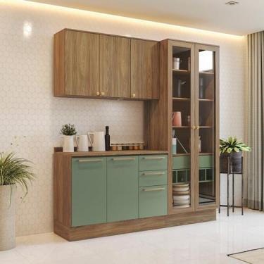 Imagem de Cozinha Compacta 3 Peças com Tampo e Cristaleira Botanic - Kappesberg